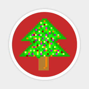 COLOURFUL PINE TREE PIXEL ART Magnet